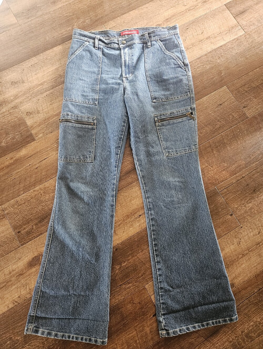 Gloria Vanderbilt Light Blue Flare Carpenter Jeans - 5 Pockets - Button Closure